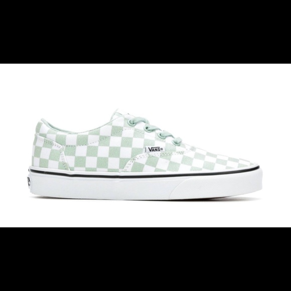 light green checkered vans